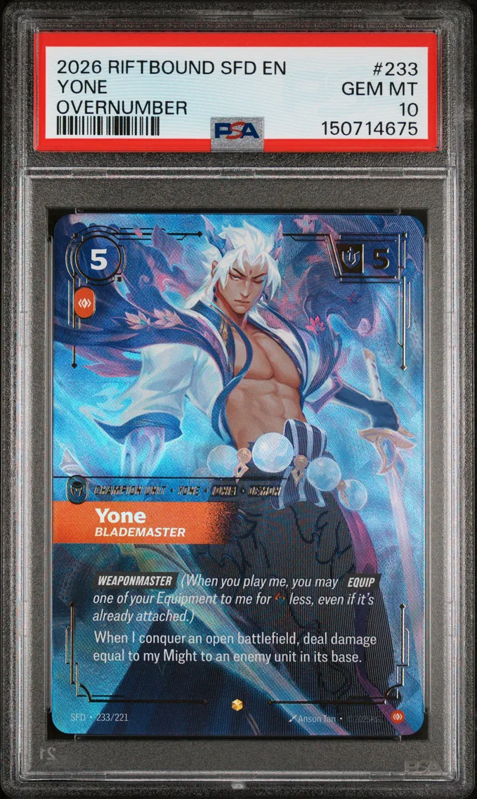 2026 #233 Yone - Blademaster PSA 10 Riftbound: League of Legends Sfd-Spiritforged