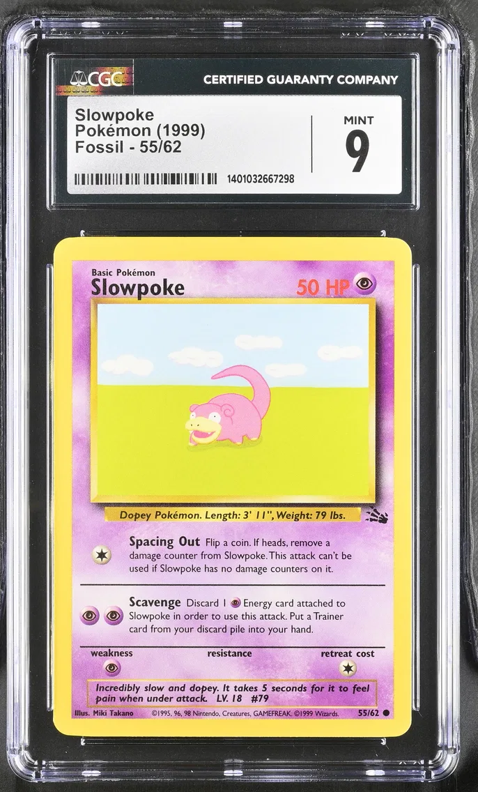 1999 #55 Slowpoke CGC 9 Fossil - Unlimited - English