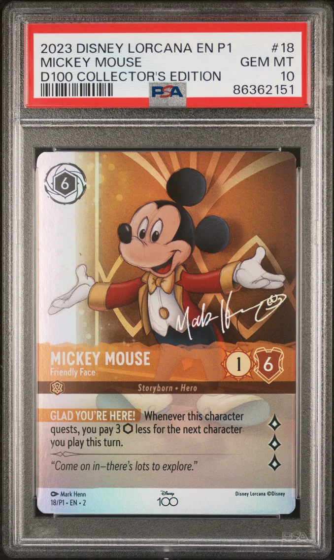 2023 #18 Mickey Mouse - Friendly Face PSA 10 Disney Lorcana EN P1-Promo