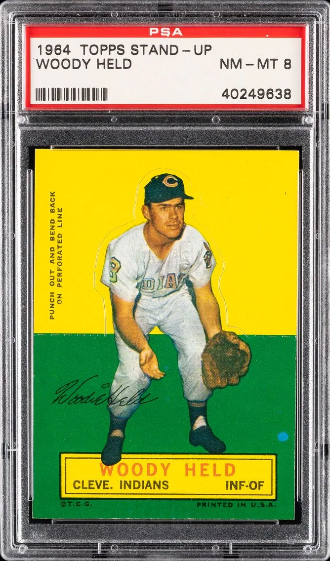 1964 #NA Woody Held PSA 8 Topps Stand-Up