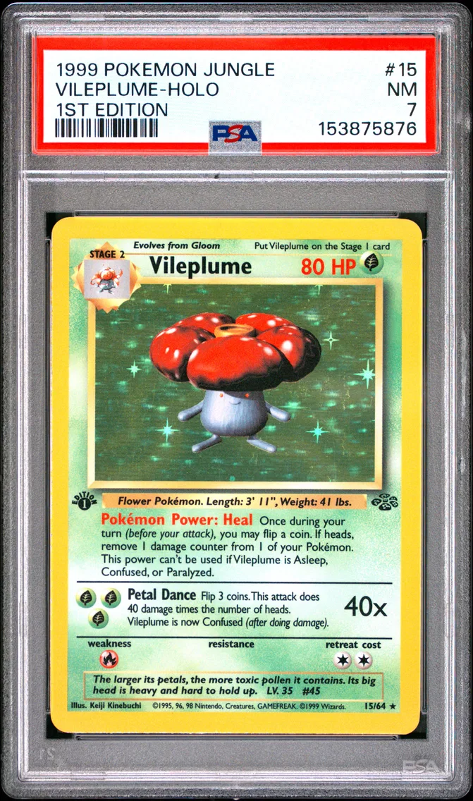 1999 #15 Vileplume-Holo 1st Edition PSA 7 Jungle