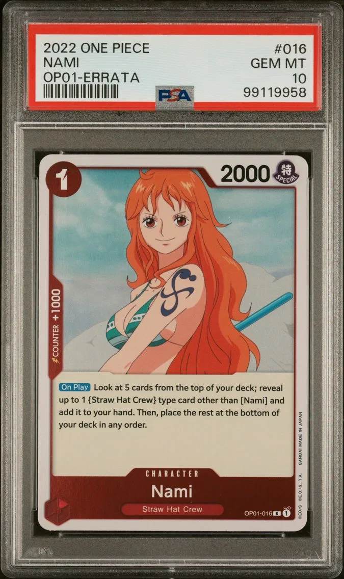 2022 #016 Nami PSA 10 One Piece OP01-Romance Dawn