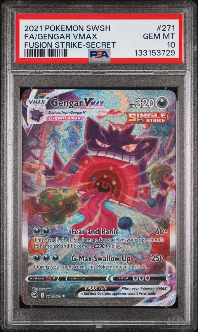 2021 #271 Full Art/Gengar Vmax PSA 10 Sword & Shield Fusion Strike