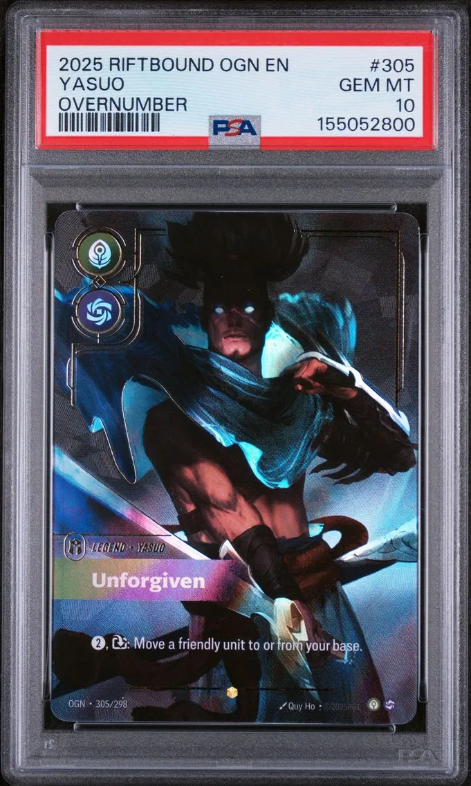 2025 #305 Yasuo - Unforgiven PSA 10 Riftbound: League of Legends Ogn-Origins