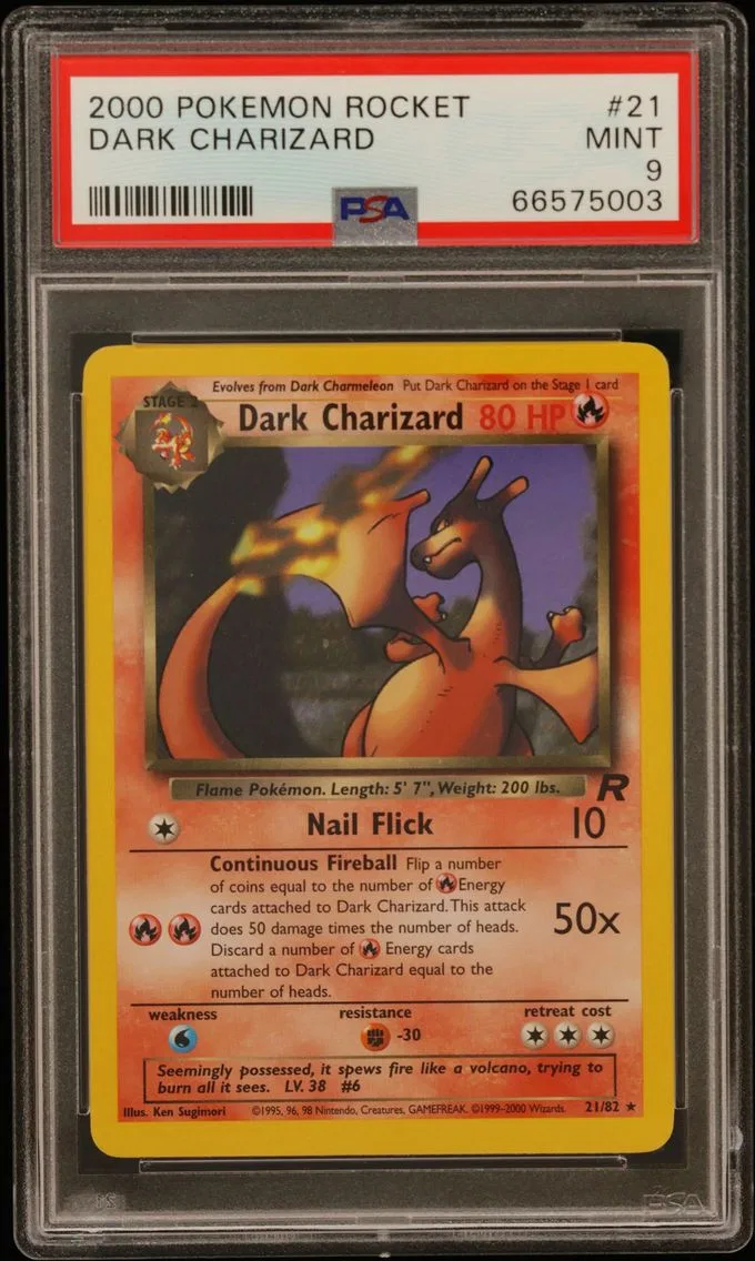 2000 #21 Dark Charizard PSA 9 Rocket