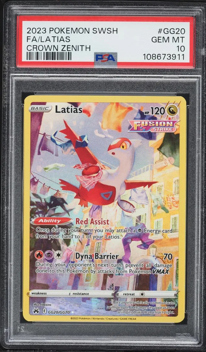 2023 Pokemon Sword and Shield Crown Zenith Full Art/Latias Sword and Shield Crown Zenith #GG20 PSA 10