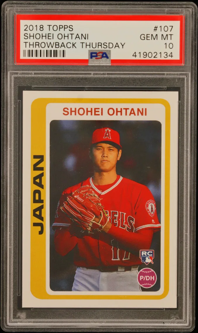 2018 #107 Shohei Ohtani PSA 10 Topps Throwback Thursday