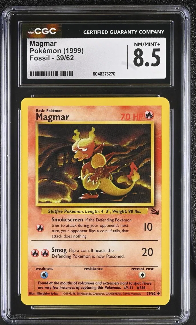 1999 #39 Magmar CGC 8.5 Fossil - Unlimited - English