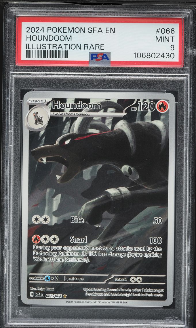 2024 #066 Houndoom PSA 9 Sfa EN-Shrouded Fable Pokemon