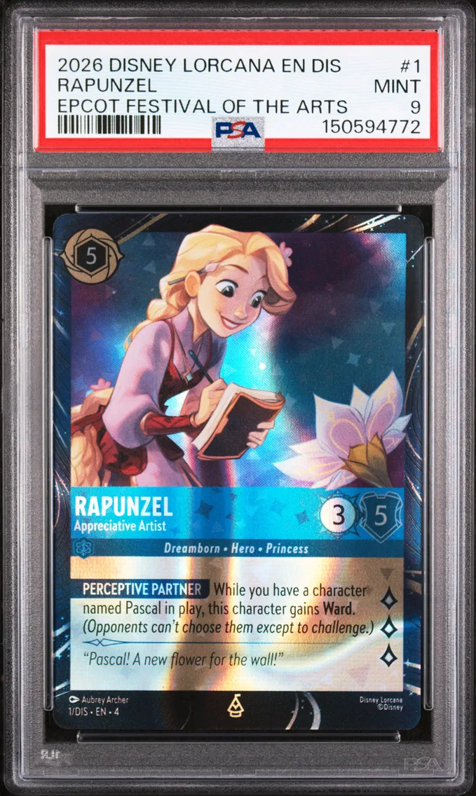 2026 #1 Rapunzel - Appreciative Artist PSA 9 Disney Lorcana EN Dis-Magical Places Promo