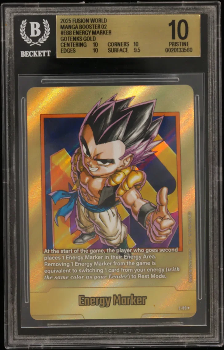 2025 #E88 Energy Marker (Gotenks) GOLD BGS 10 Dragon Ball Super Card Game Fusion World Manga Booster 02