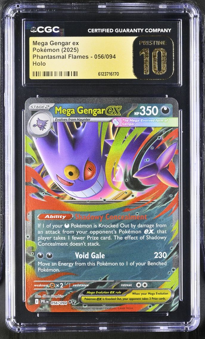 2025 #056 Mega Gengar ex CGC 10 Pristine Phantasmal Flames - PFL EN - English