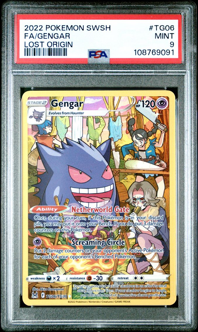 2022 #TG06 Full Art/Gengar PSA 9 Sword & Shield Lost Origin Pokemon