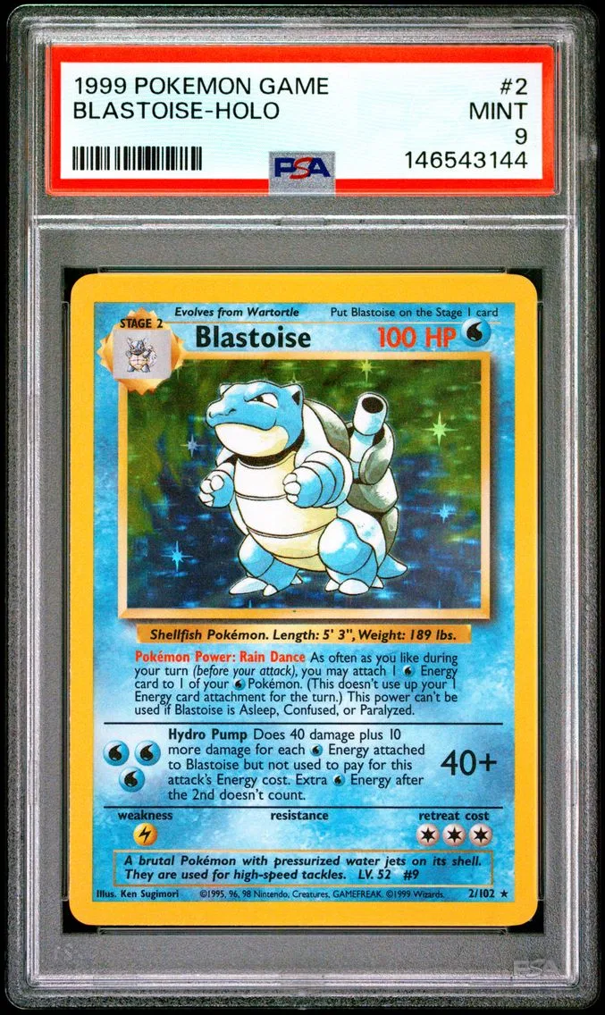 1999 #2 Blastoise-Holo PSA 9 Gam