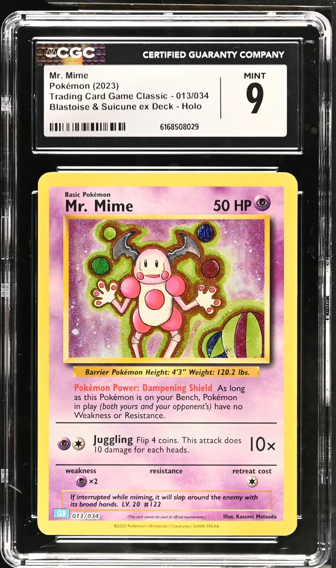 2023 #013 Mr. Mime CGC 9 Trading Card Game Classic - CLV, CLC, CLB - English