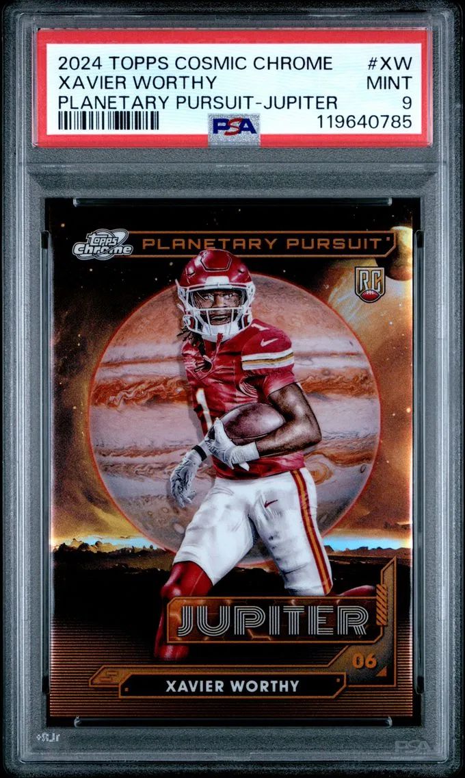 2024 #XW Xavier Worthy PSA 9 Topps Cosmic Chrome Planetary Pursuit