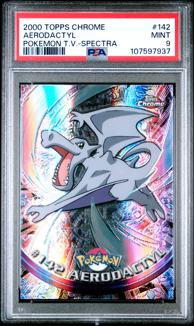 2000 #142 Aerodactyl Spectra PSA 9 Topps Chrome  T.V.