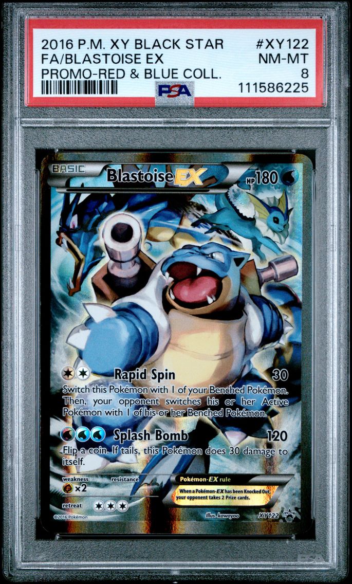 2016 #XY122 Full Art/Blastoise EX PSA 8 XY Black Star Promo Pokemon