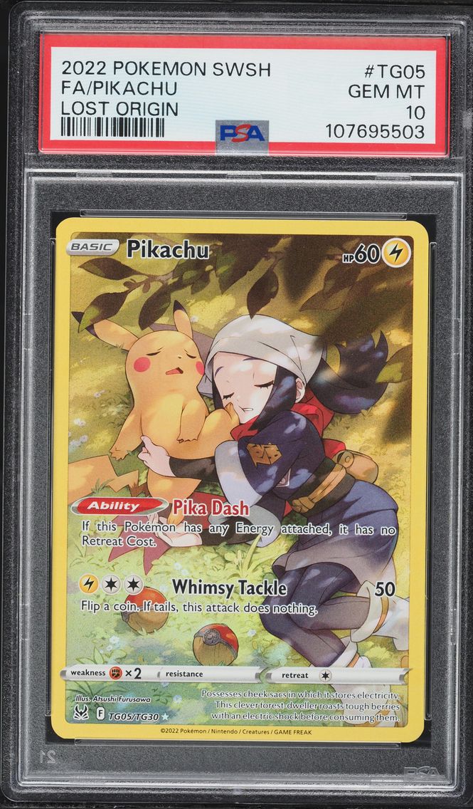 2022 #TG05 Full Art/Pikachu PSA 10 Sword & Shield Lost Origin Pokemon