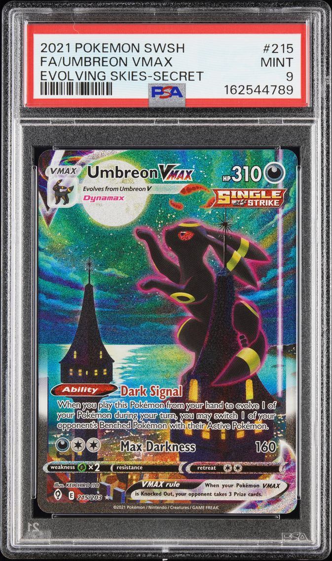2021 #215 Full Art/Umbreon Vmax PSA 9 Sword & Shield Evolving Skies