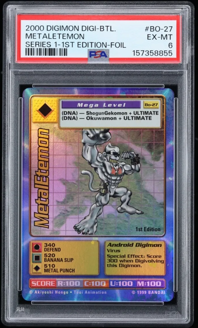 2000 #BO-27 Digimon Digi-Battle Series 1 1st Edition Foil Metaletemon EXMT PSA 6