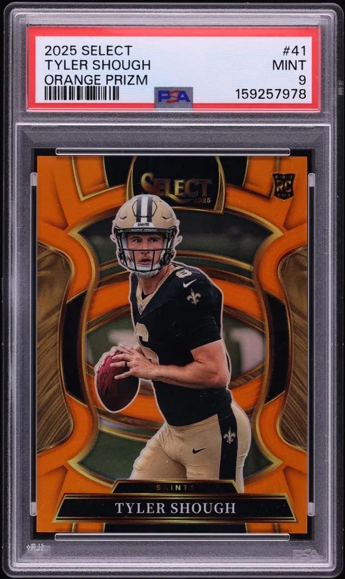 2025 Select Concourse Orange Prizm Tyler Shough ROOKIE /49 #41 PSA 9 MINT