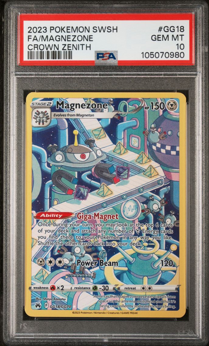 2023 #GG18 FULL ART/MAGNEZONE PSA 10 POKEMON SWORD AND SHIELD CROWN ZENITH