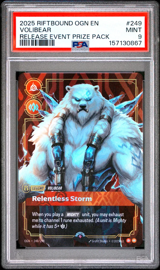 2025 #249 Volibear - Relentless Storm PSA 9 Riftbound: League of Legends Ogn-Origins