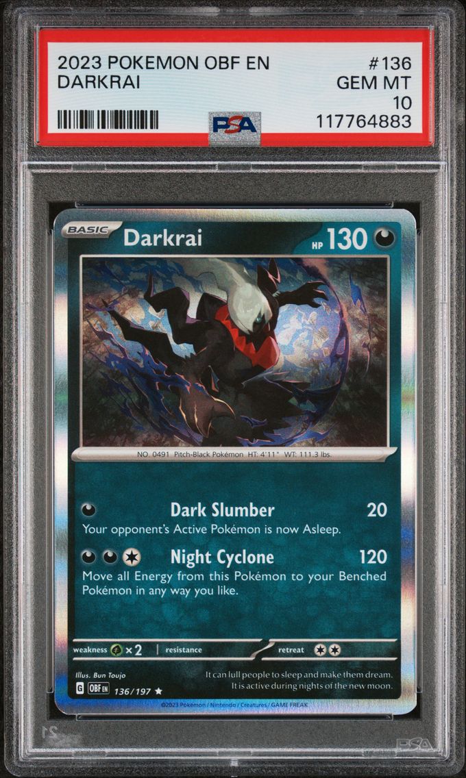 2023 #136 Darkrai PSA 10 Obf EN-Obsidian Flames Pokemon