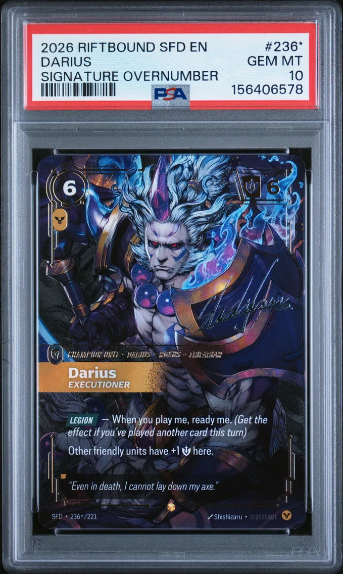 2026 #236* Darius - Executioner PSA 10 Riftbound: League of Legends Sfd-Spiritforged