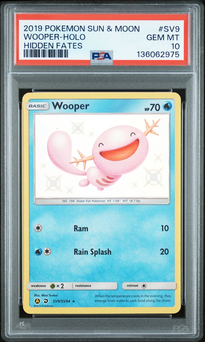 2019 #SV9 Wooper-Holo PSA 10 Sun & Moon Hidden Fates