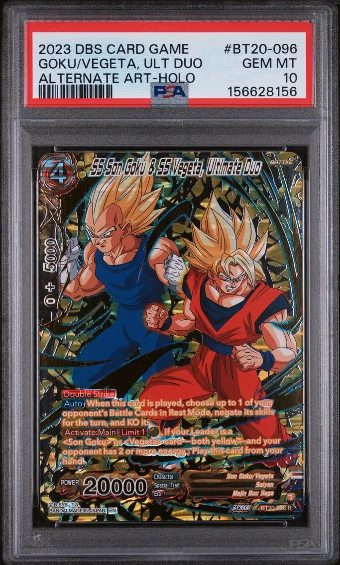 2023 #BT20-096 SS Son Goku & SS Vegeta, Ultimate Duo PSA 10 Dragon Ball Super Card Game Series 20 Power Absorbed