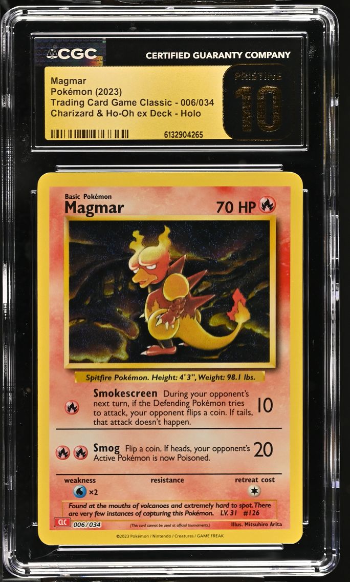 2023 #006 Magmar CGC 10 Pristine Trading Card Game Classic - CLV, CLC, CLB - English