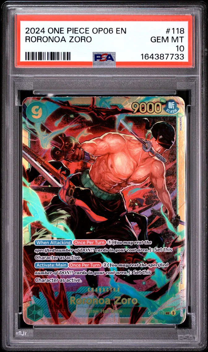 2024 #118 Roronoa Zoro PSA 10 One Piece OP06-Wings of the Captain