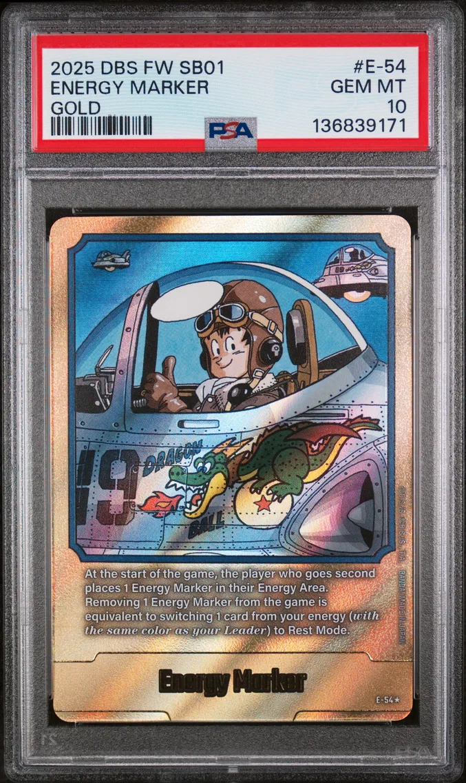 2025 #E-54 Energy Marker PSA 10 Dragon Ball Super Card Game Fusion World Manga Booster 01