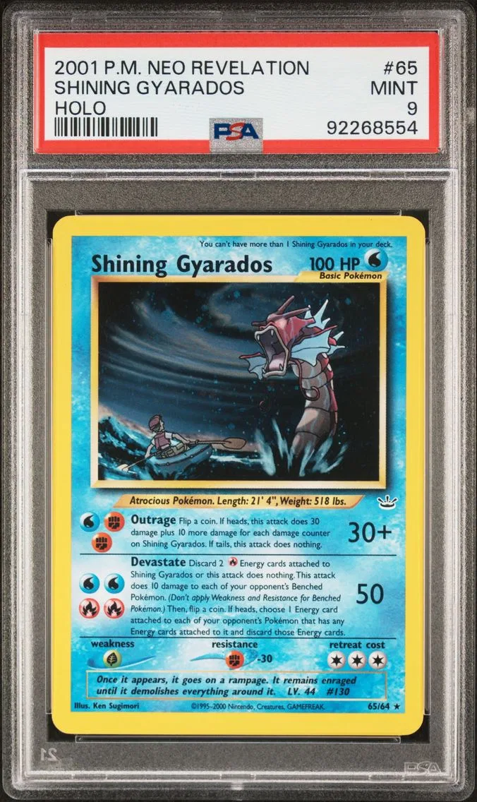 2001 #65 Shining Gyarados-Holo PSA 9 Neo Revelation Pokemon