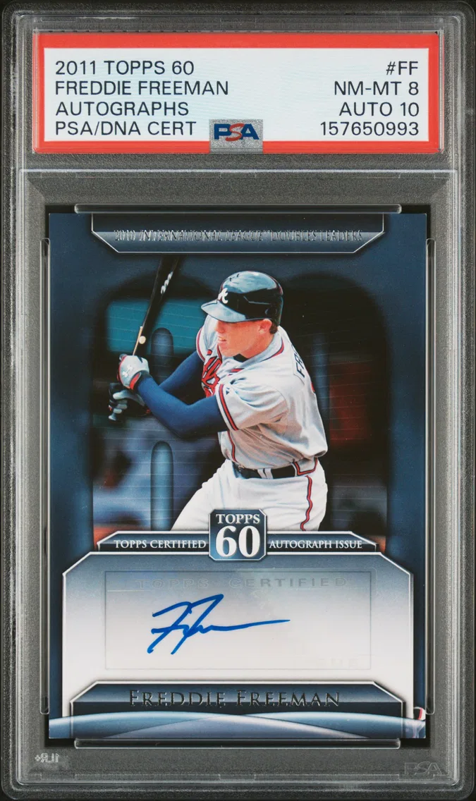 2011 #FF Freddie Freeman PSA 8 Topps 60 Autographs