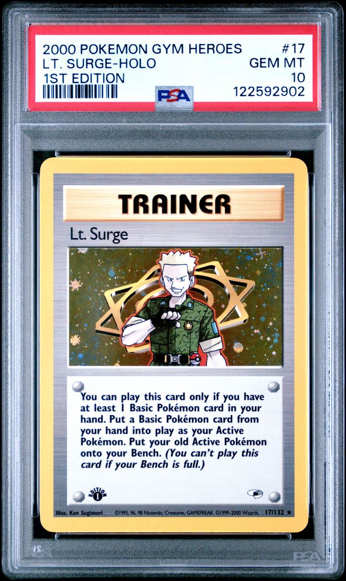 2000 #17 LT. Surge-Holo 1st Edition PSA 10 Gym Heroes
