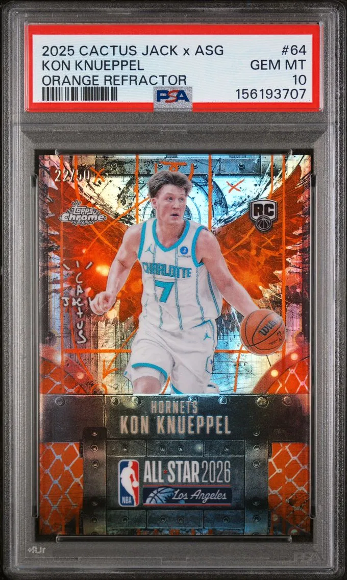 2025 #64 Kon Knueppel PSA 10 Topps Chrome Cactus Jack X NBA All-Star Game