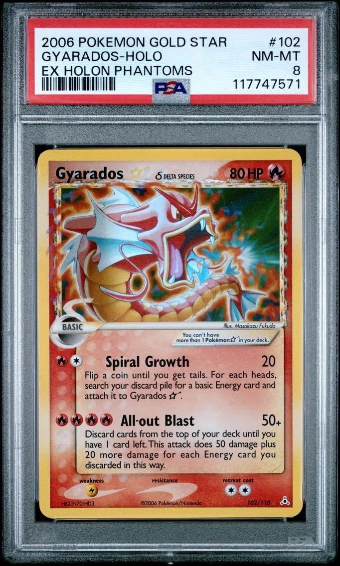 2006 #102 Gyarados-Holo PSA 8 EX Holon Phantoms Pokemon