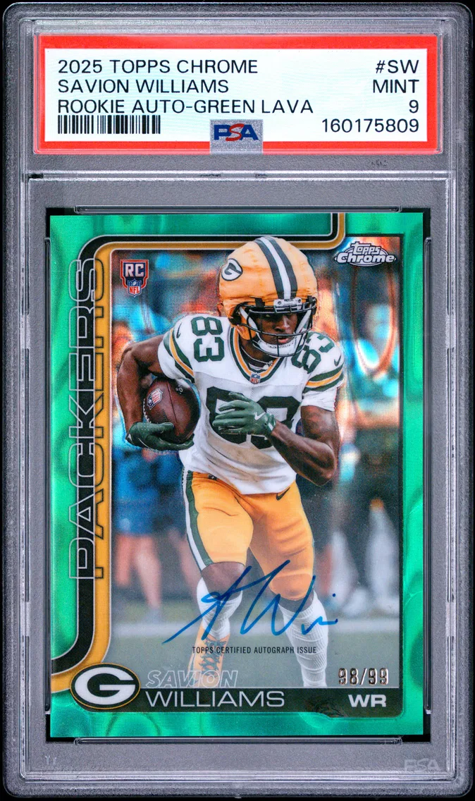 2025 #SW Savion Williams PSA 9 Topps Chrome Rookies Autograph