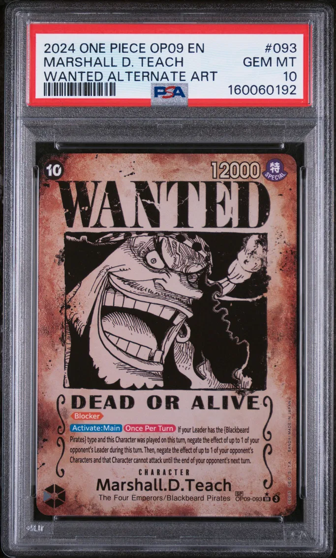 2024 #093 Marshall D. Teach PSA 10 One Piece OP09-Emperors in the New World