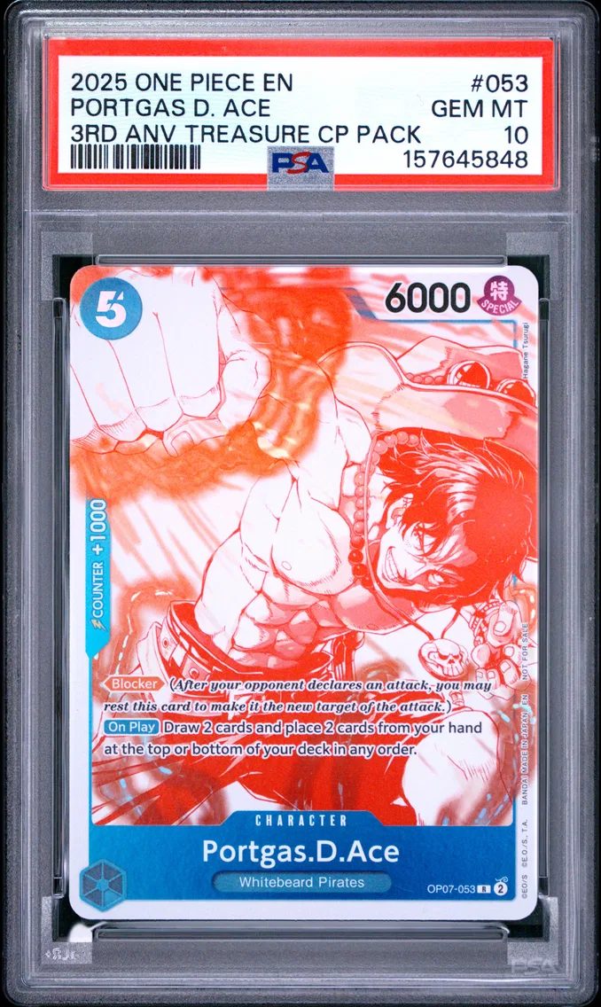 2025 #053 Portgas D. Ace PSA 10 One Piece 3rd Anniversary! One Piece Card Treasure Campaign Pack