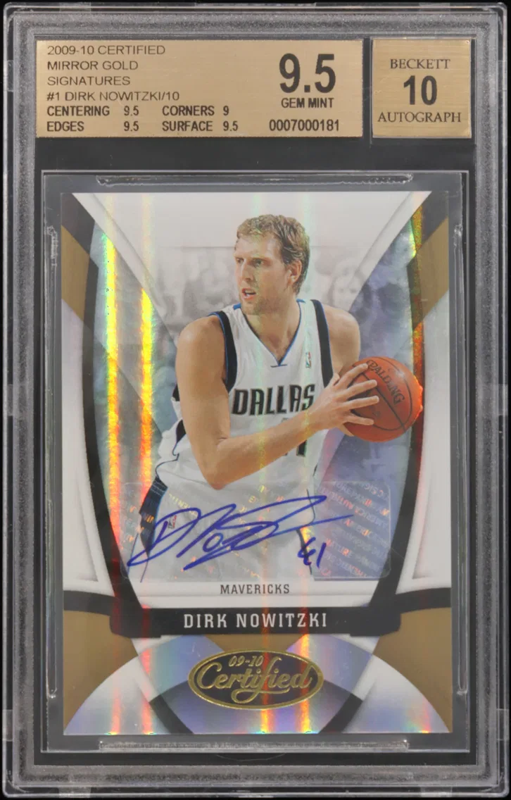 2009 #1 Dirk Nowitzki/10 BGS 9.5 Certified Mirror Gold Signatures