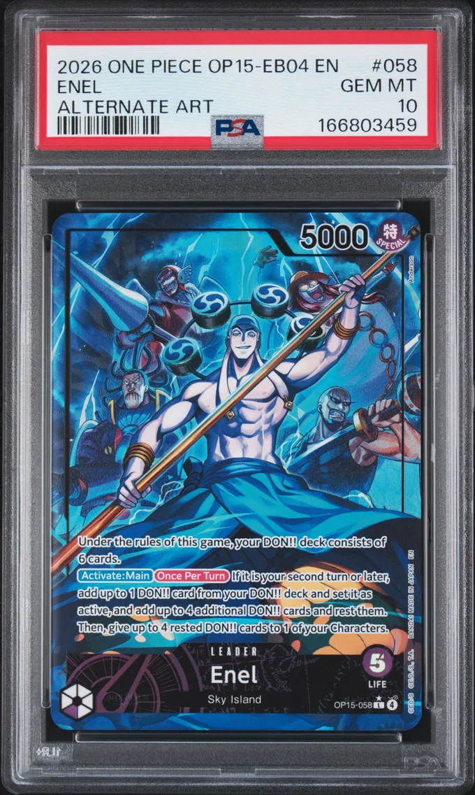 2026 #058 Enel PSA 10 One Piece OP15-EB04-Adventure on Kami's Island