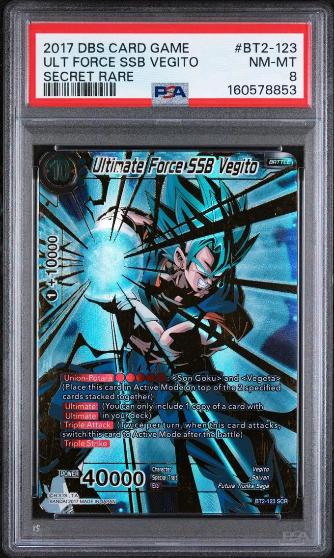 2017 #BT2-123 Ultimate Force SSB Vegito PSA 8 Dragon Ball Super Card Game Series 2 Union Force