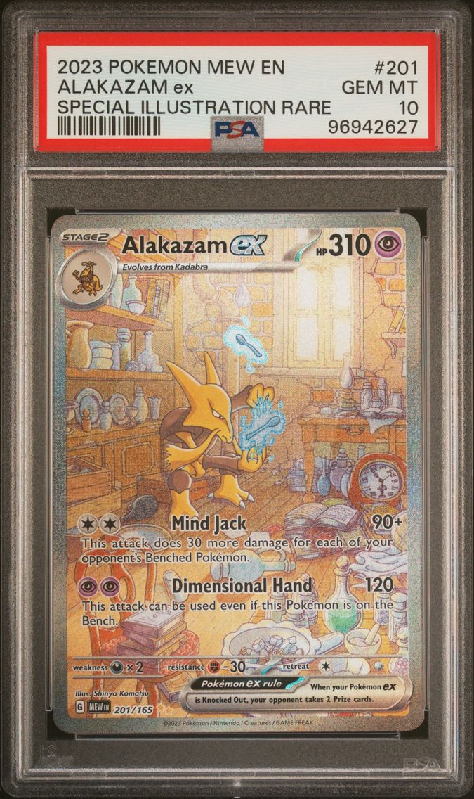 2023 #201 Alakazam EX PSA 10 Mew EN-151 Pokemon
