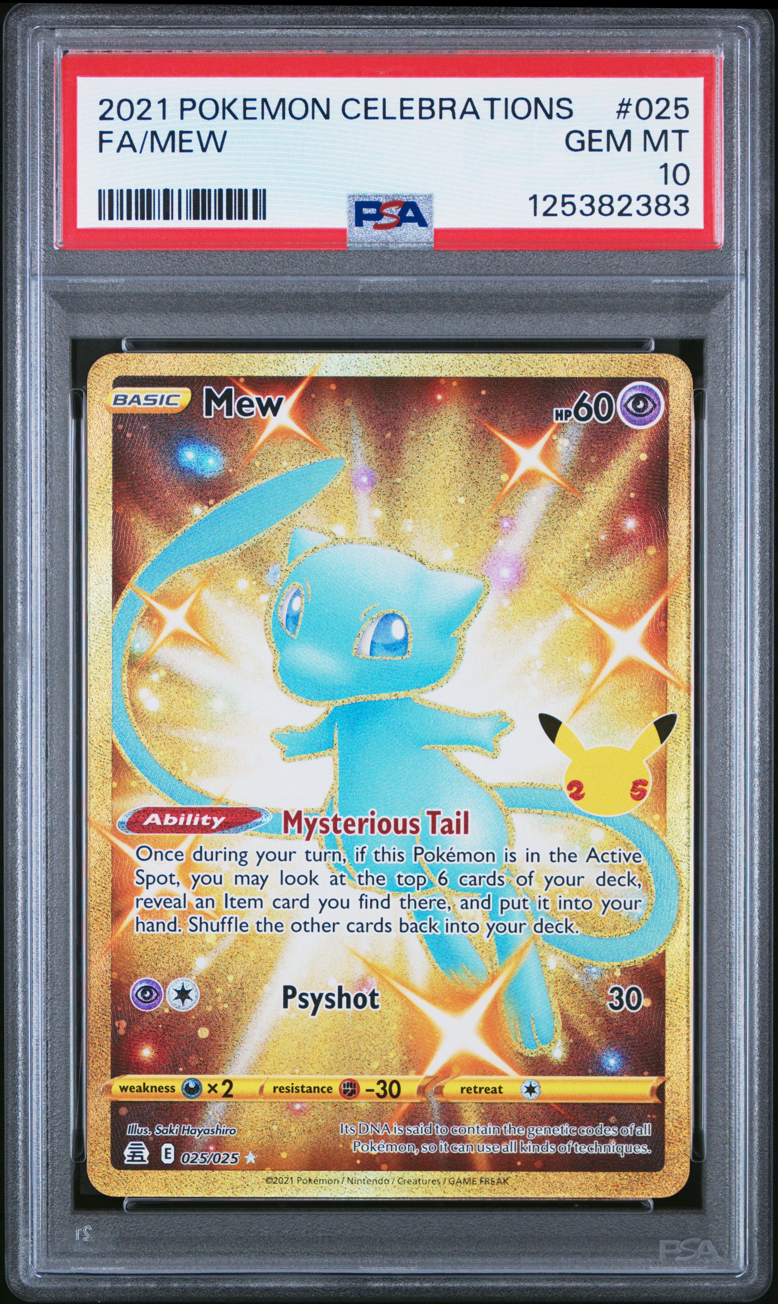 2021 #025 Full Art/Mew PSA 10 Celebrations