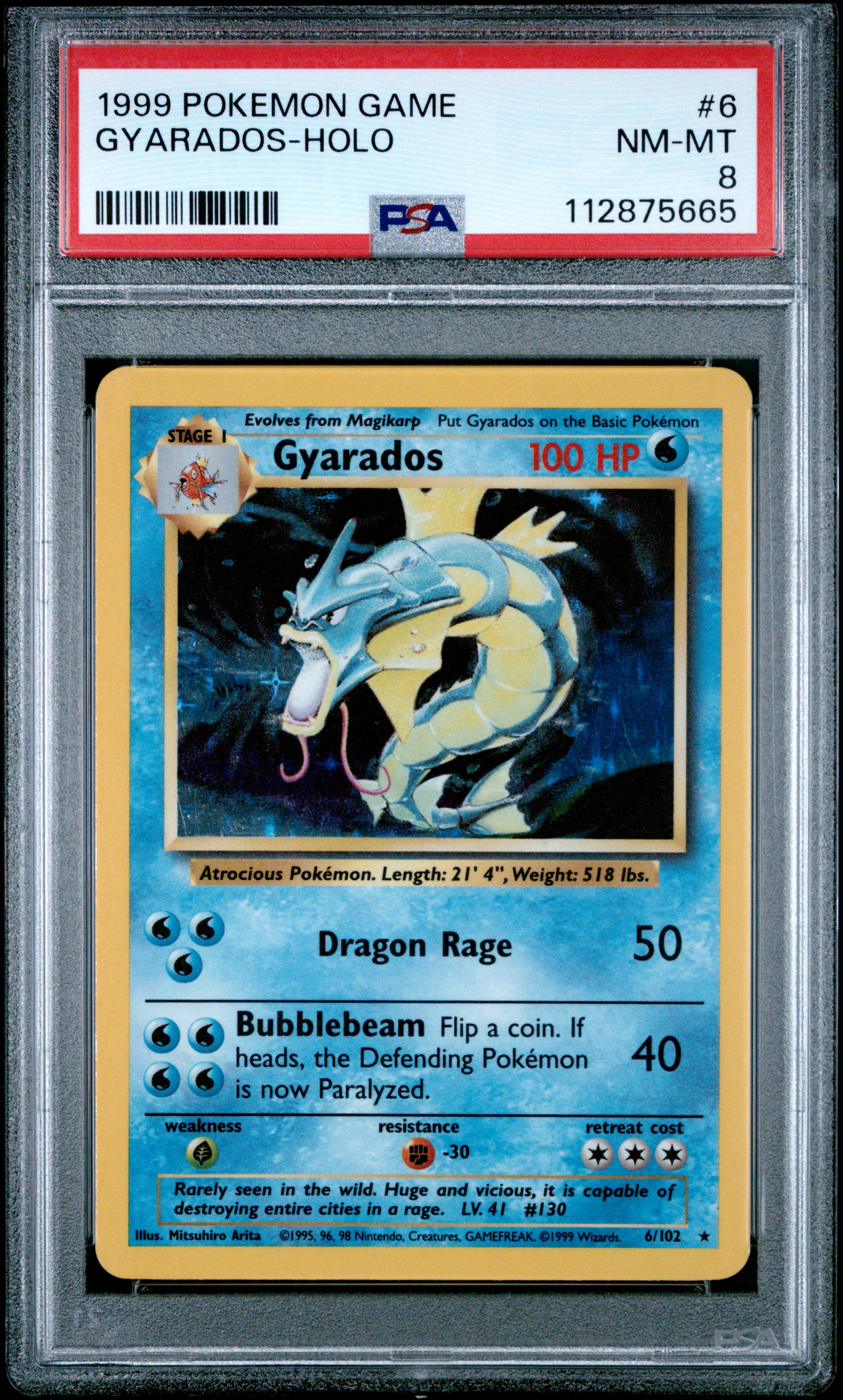 1999 #6 Gyarados-Holo PSA 8 Game