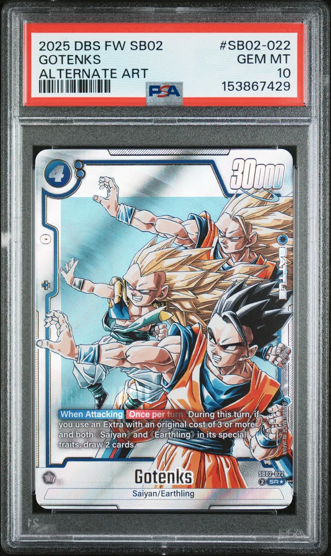 2025 #SB02-022 Gotenks PSA 10 Dragon Ball Super Card Game Fusion World Manga Booster 02